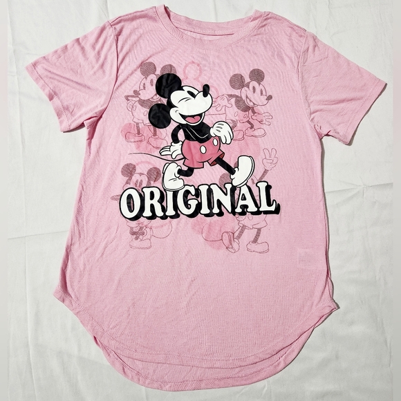 Girls Disney MICKEY Mouse Pink Bow T-Shirt Size M - Picture 7 of 8